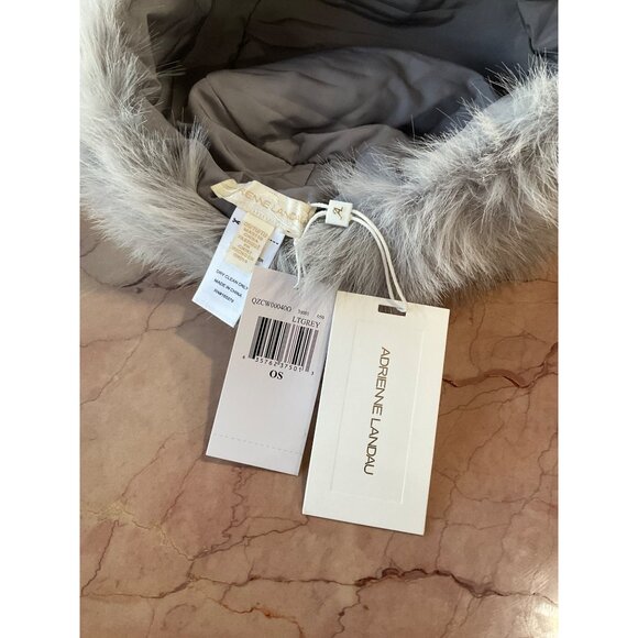 Adrienne Landau The Pill Box Hat in Light Grey One Size New Womens Faux Fur main image 6